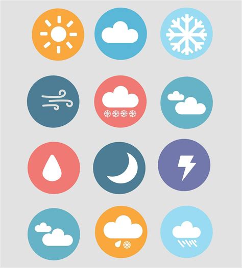 Weather Icon Set Vector Illustration Weather Conditions Icons 36363431 Vector Art At Vecteezy