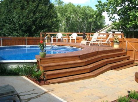 13 Amazing Above Ground Pool Decks Swimming Pools Backyard Oval Pool Backyard Pool