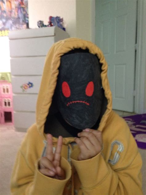 My Friend Doing A Cosplay As Hoodie From Marble Hornets Cosplay Bags