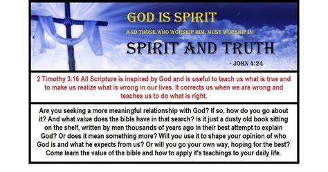 Worship the Lord in Spirit and Truth - Learning the importance of God's ...