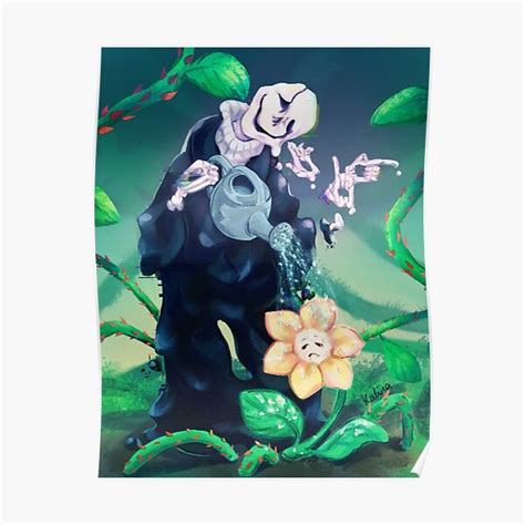 Gaster With Flowey Poster For Sale By Kalina Animag Redbubble