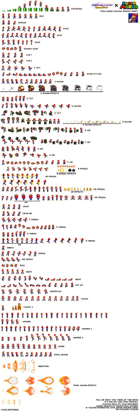 SSF2 Mario Sprite Sheet