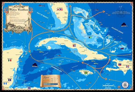 Western Caribbean Map - Island Map Store