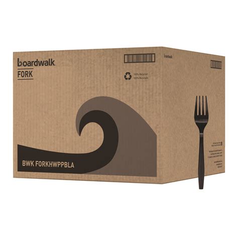 Heavyweight Polypropylene Cutlery Fork Black Carton