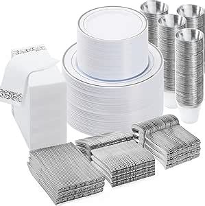 Amazon Bestvip Pcs Silver Dinnerware Set For Guests