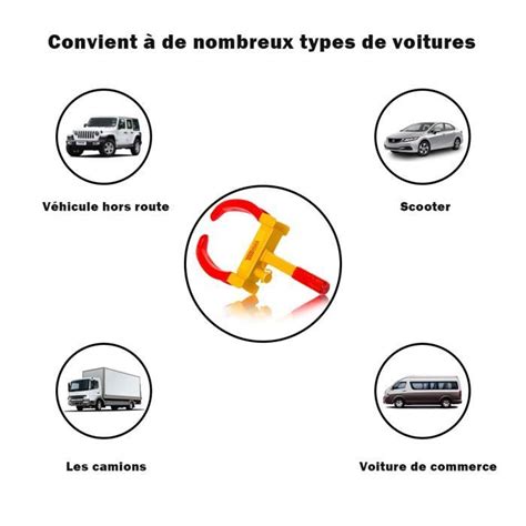 DREAMADE Antivol Pour Pneu De Voiture Serrure De Pneu Avec Position