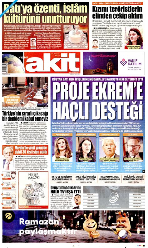 Yeni Akit Gazetesi May S Cuma Medyafaresi