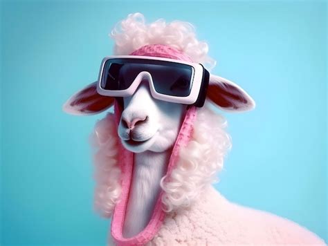 Premium Ai Image Fashionable Sheep With Sunglasses Ai Generated