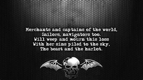 Avenged Sevenfold Beast And The Harlot Lyrics On Screen Full HD