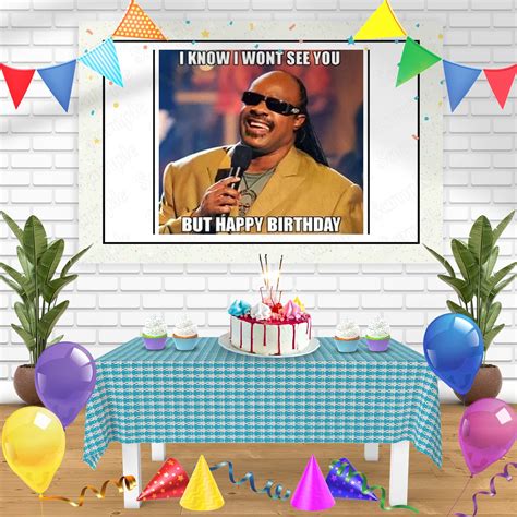 Stevie Wonder Meme Bn Birthday Banner Personalized Party Backdrop Deco