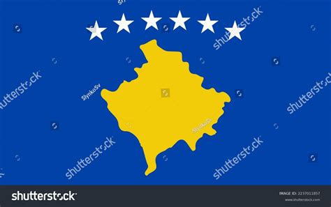 Kosovo Flag Six Stars Country Map Stock Illustration 2237011857 ...