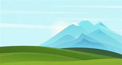 Ilustración de paisaje de verano de montaña fondo de paisaje montañoso