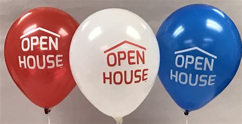 Open House Balloons – (Red, White, and Blue) – Realty Shop