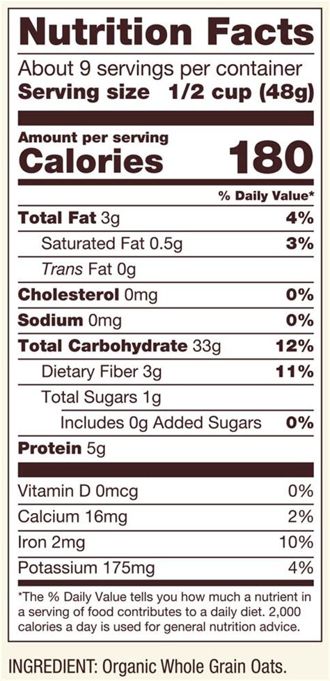 Organic Rolled Oats Nutrition Facts | Besto Blog