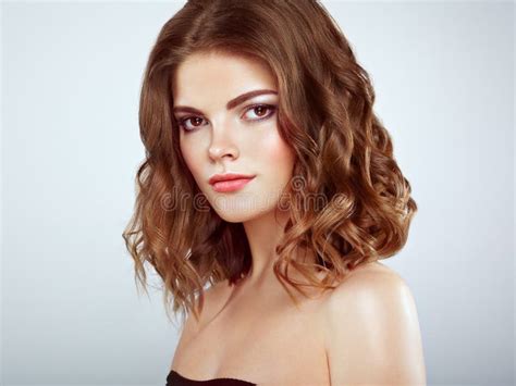 Brunette Woman With Long Shiny Wavy Hair Stock Photo Image Of Hairdresser Fashionable