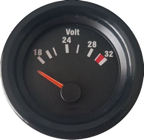 Voltímetro 52 mm Preto 24V Náutico Cronometer Instrumentos de