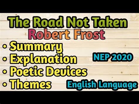 road   robert frost explanation summary poetic
