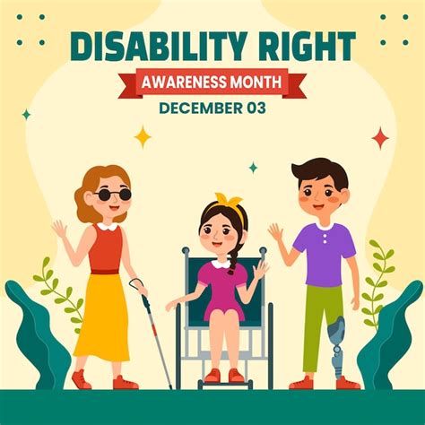 Premium Vector | Disability Rights Awareness Month Social Media Illustration Flat Cartoon ...