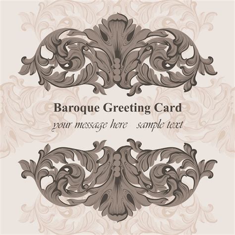 Décor De Cadre Baroque Pour Invitation Vecteur Premium