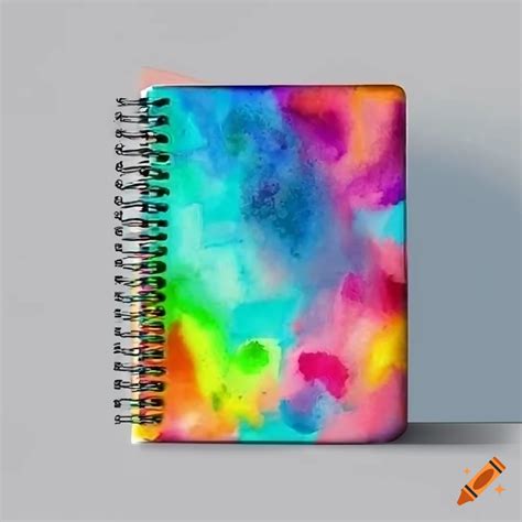 A school notebook, line art colored using watercolor soft touch style ...