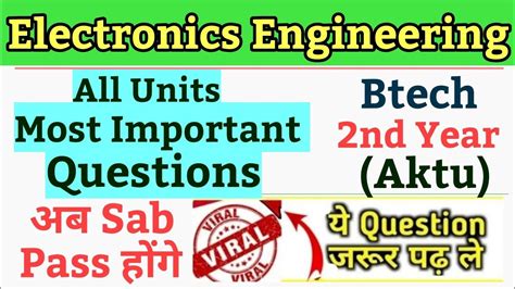 Important Questions Of Electronics Engineering Electronic Engineering