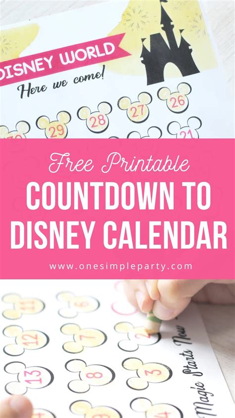 Free Printable Countdown To Disney Calendar Artofit