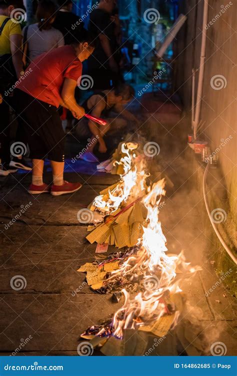 People Burning Paper in a Religious Festival Ceremony Editorial Image ...