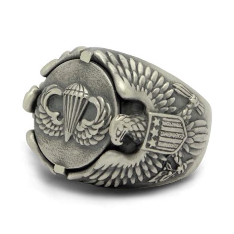 Us Army Airborne Forces American Eagle Sterling Silver Men S Ring