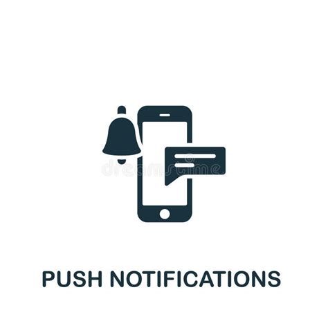 Push Notifications Icon Monochrome Simple Sign From App Development Collection Stock Vector