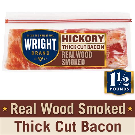 Wright Brand Thick Cut Hickory Smoked Bacon Lb Walmart