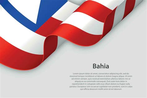 3d Ribbon With Flag Bahia Brazilian State Isolated On White