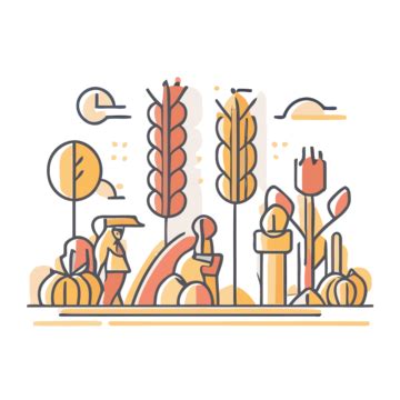 Flat Style Vector Icon Depicting People In A Garden A Lineal Icon