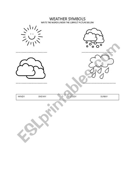 Weather Symbols - ESL worksheet by charlottevdb