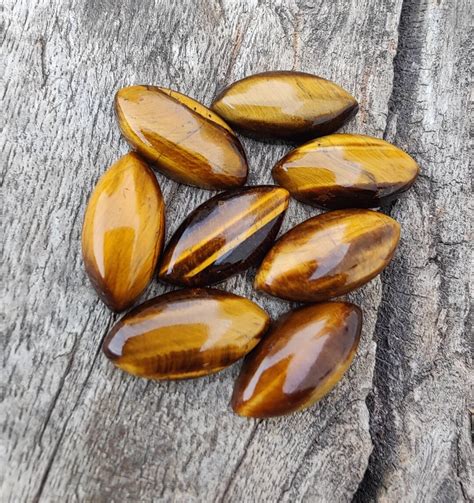 Natural Tiger Eye Marquise Shape Cabochon Flat Back Calibrated Aaa