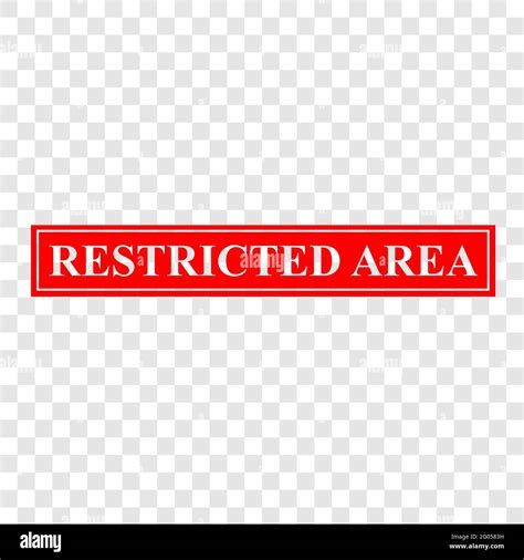 Vector Red Rectangle Rubber Stamp Restricted Area At Transparent