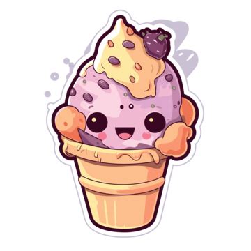 Cartoon Ice Cream Cartoon Character Sticker Vector Ill Sticker