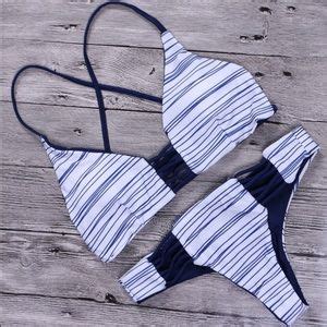 Swim Offwhite Striped Two Piece Bikini Poshmark