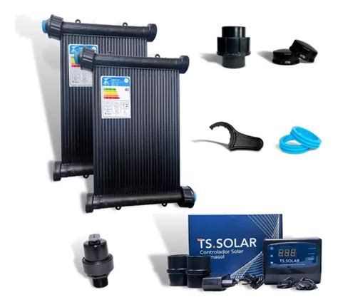 Kit Aquecedor TS Solar Piscina 20 Placas 2mt Para 17000 Litros