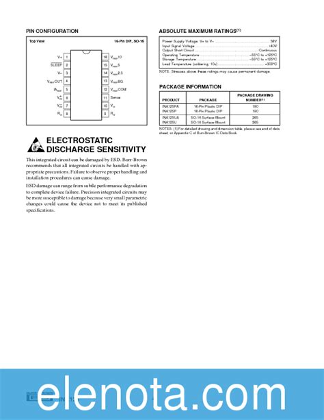 Ina Datasheet Pdf Kb Burr Brown Pobierz Z Elenota Pl