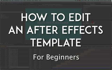 How To Edit An After Effects Template Youtube