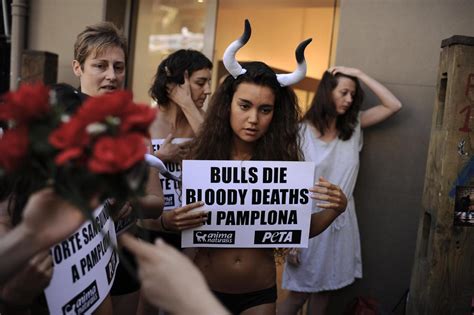 Naked Corpses Bare The Bloody Cruelty Of Bullfighting In Pamplona