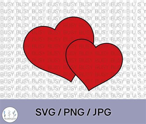 Two Hearts Svg Digital Instant Download Double Hearts Svg Valentine Day