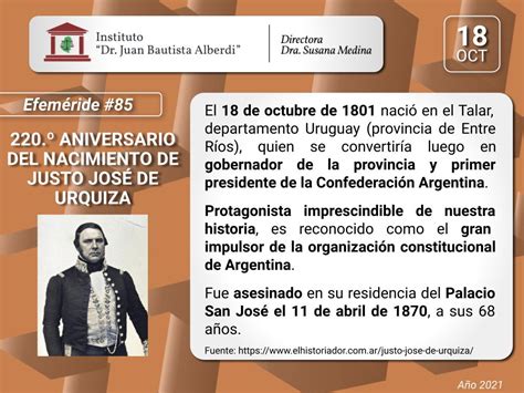 EfemÉride 85 220 º Aniversario Del Nacimiento De Justo JosÉ De