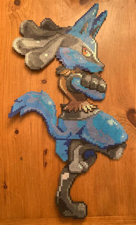 Pokemon Perler Riolu Lucario Mega Lucario Perler Bead Art Images And