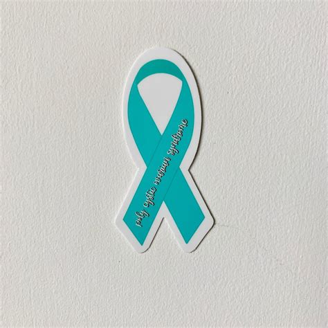 PCOS Awareness Ribbon Vinyl Waterproof Sticker in Teal | Etsy