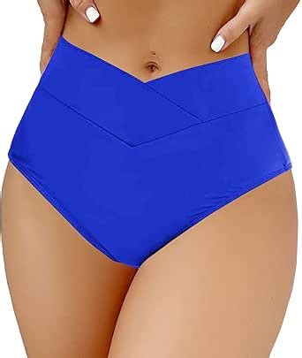 Amazon Sherrydc Women S V Cut High Waisted Bikini Bottom Ruched Butt Swimsuit Bathing Suit