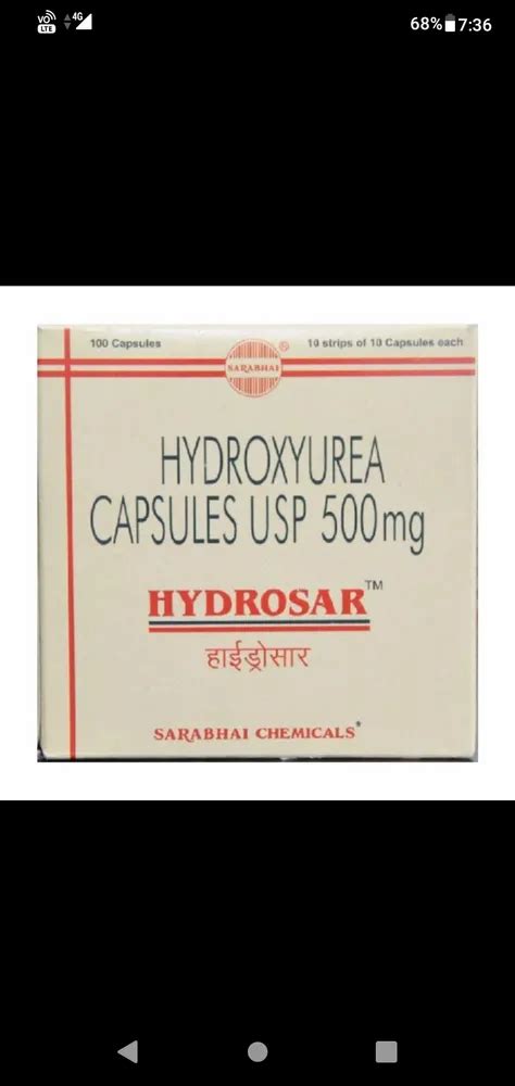 HYDROSAR CAPSULES Hydroxyurea Capsule 500mg Prescription Treatment