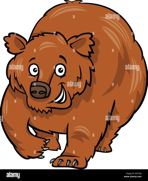 Cartoon Illustration of Grizzly Bear Animal Character Stock Vector ...