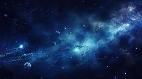 A blue nebula with stars in the sky | Premium AI-generated image