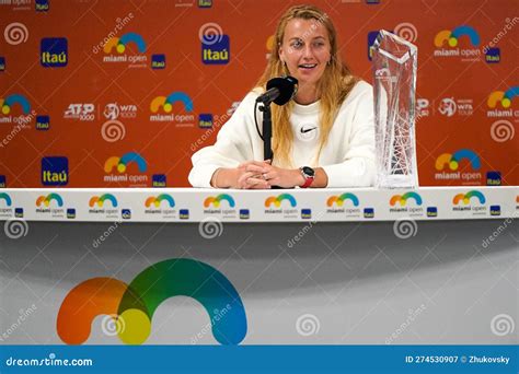 Petra Kvitova Of Czech Republic During Press Conference After Defeating